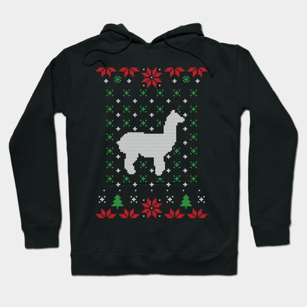 Funny Alpaca Llamas Ugly Christmas Sweater Hoodie by BadDesignCo